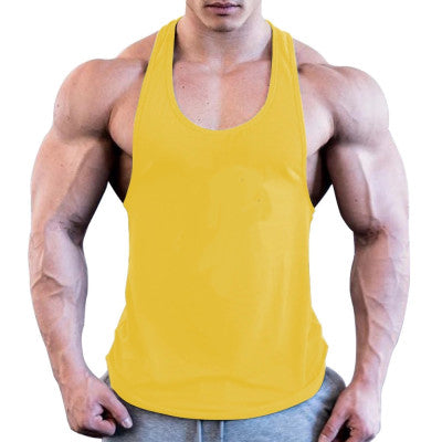 Men's Solid Color Wide Shoulder I-shaped Vest RAL