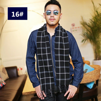 Men's Fashion Casual Warm Plaid Scarf La Marque