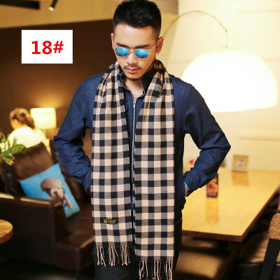 Men's Fashion Casual Warm Plaid Scarf La Marque