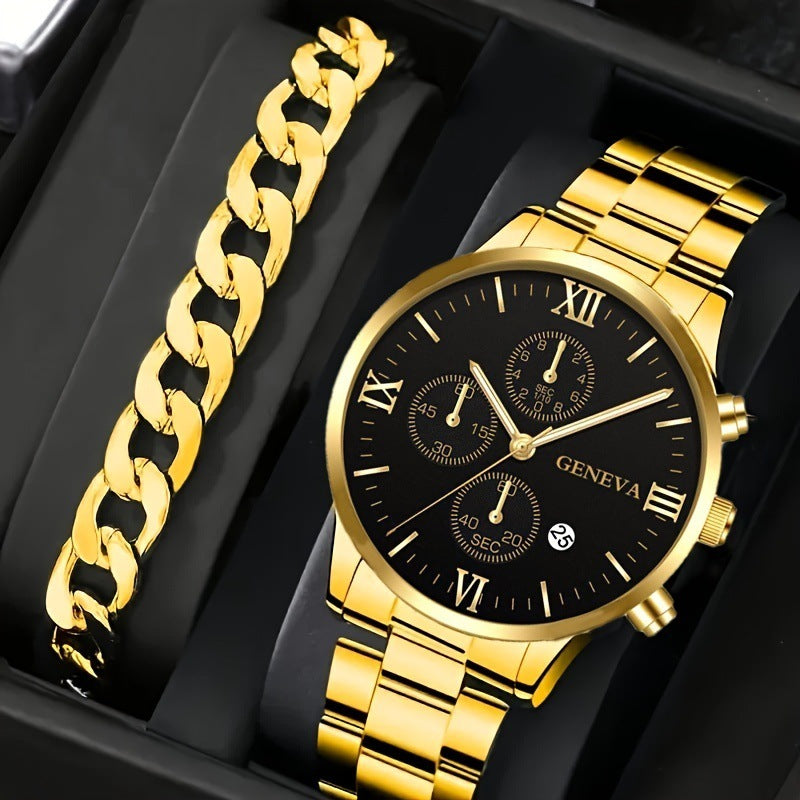 Men's Fashion Business Geneva Calendar Watch