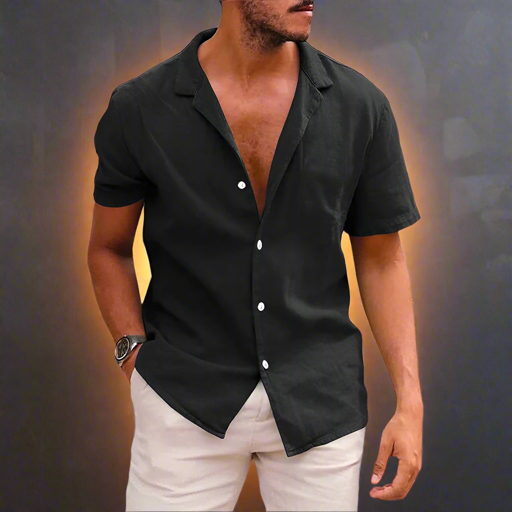 Men's Tops Casual Button Down Shirt Short Sleeve Beach Shirt Summer Mens Clothing