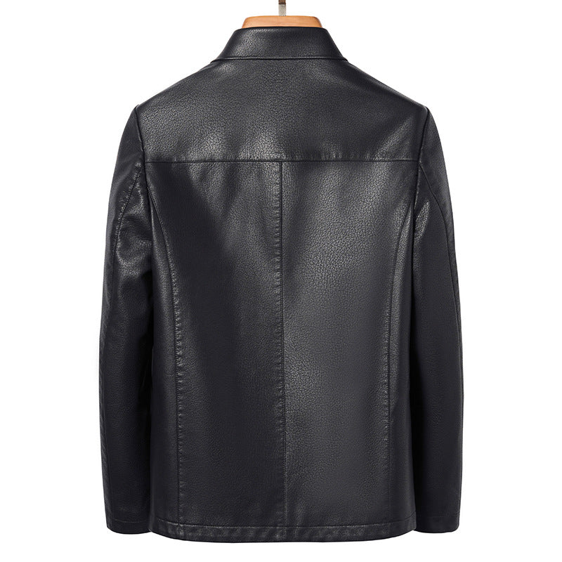 Lapel Ecological Leather Jacket Men Lapel