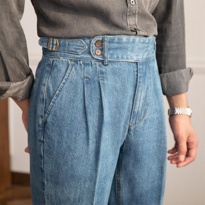 Vintage High-waisted Straight Leg Jeans For Men Ralph Lauren