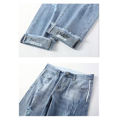 Denim's Men Fashion Casual Ripped Jeans Denim's