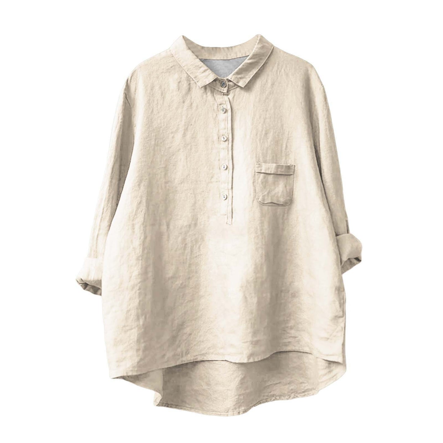 Chinese Style Bamboo Linen Printed Fashion Polo Collar Shirt