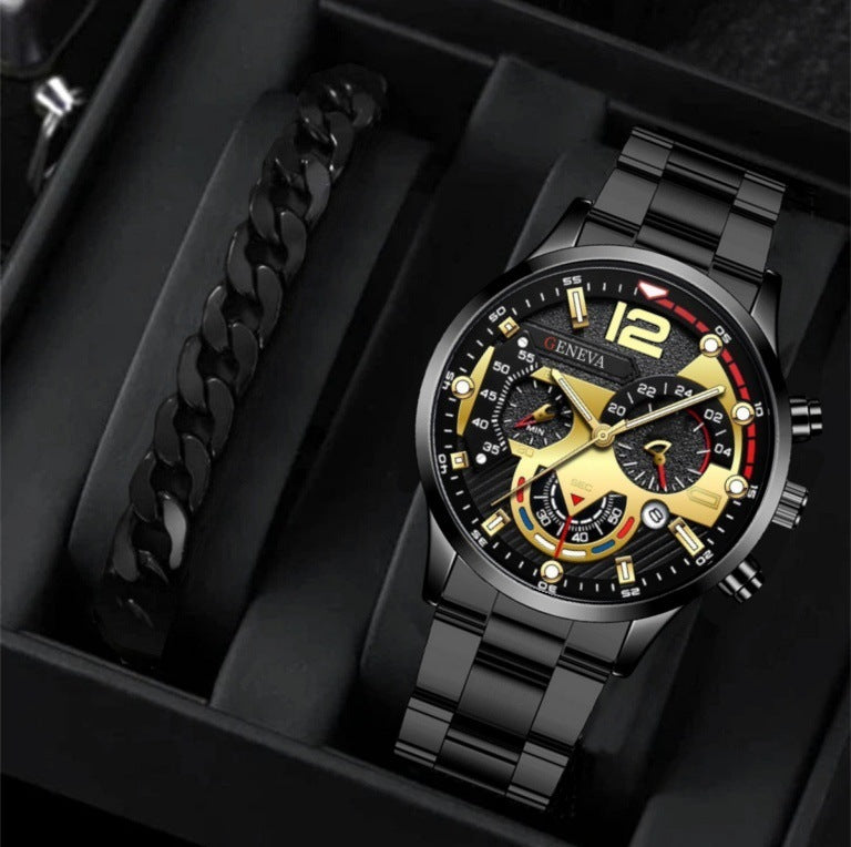 Men's Fashion Business Geneva Calendar Watch