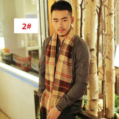 Men's Fashion Casual Warm Plaid Scarf La Marque