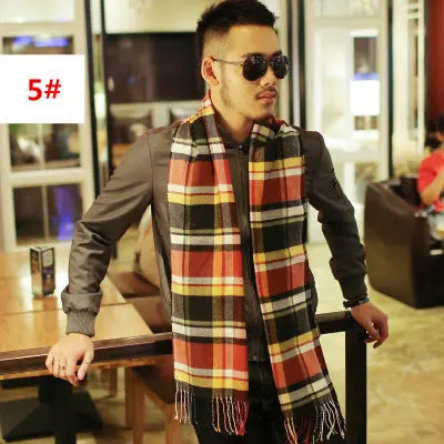 Men's Fashion Casual Warm Plaid Scarf La Marque