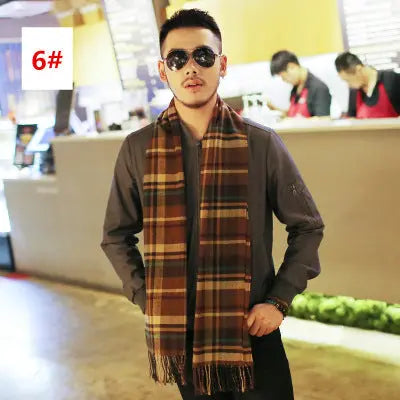 Men's Fashion Casual Warm Plaid Scarf La Marque