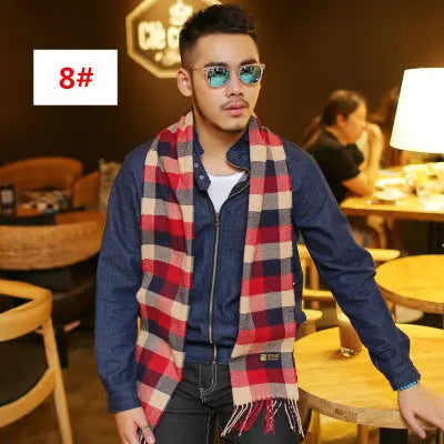 Men's Fashion Casual Warm Plaid Scarf La Marque