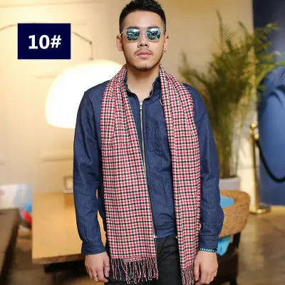 Men's Fashion Casual Warm Plaid Scarf La Marque