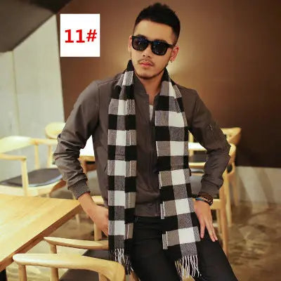 Men's Fashion Casual Warm Plaid Scarf La Marque