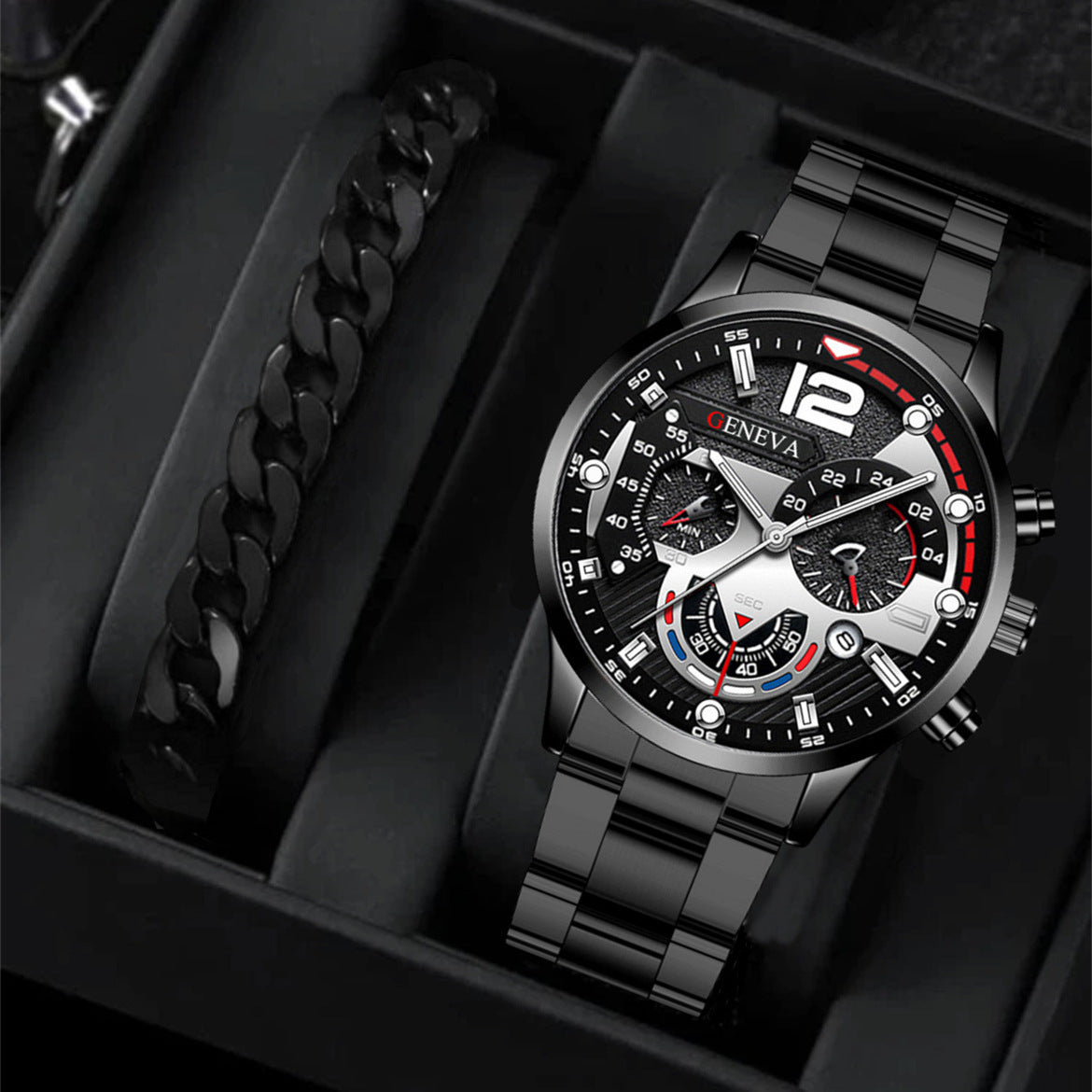 Men's Fashion Business Geneva Calendar Watch