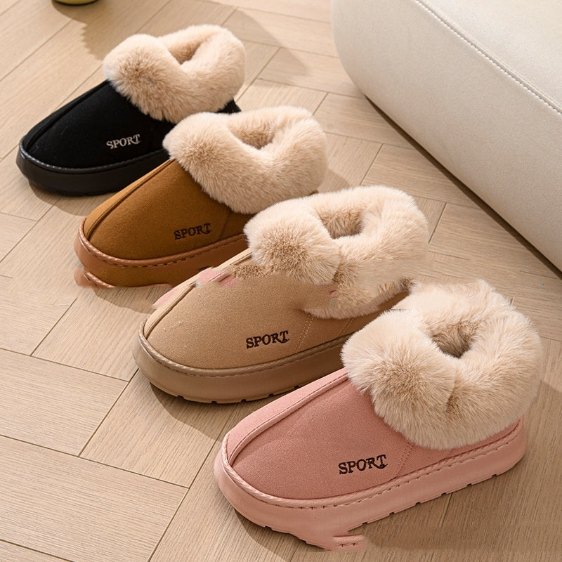 Cozy Plush Soft Slippers Shoes For Women Non-Slip Platform Shoes With Faux Fur Lining Mute Sole And Comfortable Fit For Indoor Wear Corduroy